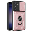 Etui pancerne do Samsung Galaxy A54 5G, Camera Slide Card Slot, różowe rose gold