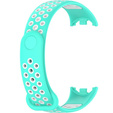 Pasek Silikonowy do Xiaomi Smart Band 10 / 9 / 8, Turkusowy / Biały
