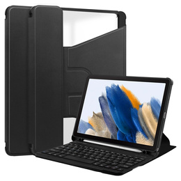 Etui z klawiaturą do Samsung Galaxy Tab A9+, Rotary 360° Leather, czarne