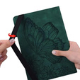 Etui do Samsung Galaxy Tab S10 Lite / S10 FE / S9 FE, Wallet Pen Slot, butterflies, Zielone