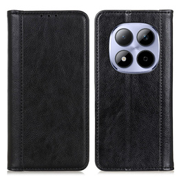 Etui z klapką do Xiaomi Redmi Note 15 Pro Plus 5G / Poco M8 Pro 5G, Split Leather, czarne