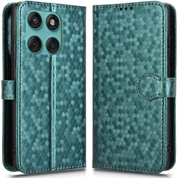 Etui z klapką do Motorola Edge 60 Fusion, Wallet Rhombus, zielone