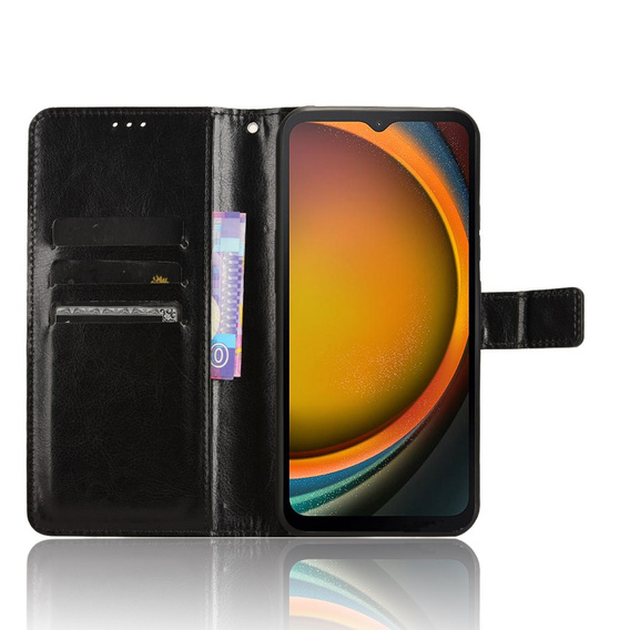 Etui z klapką do Samsung Galaxy Xcover 7, Crazy Horse Wallet, czarne