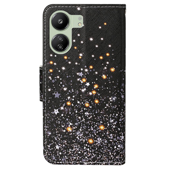 Etui z klapką do Xiaomi Redmi 13C / Poco C65, Wallet, Stars czarne