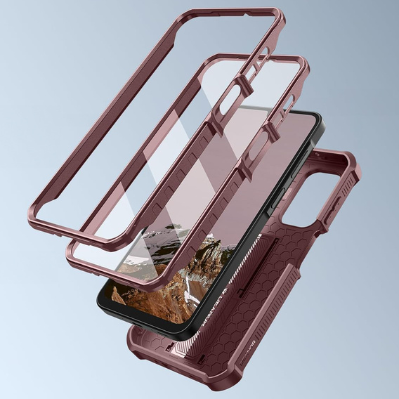 Etui pancerne do Samsung Galaxy A17, Dexnor Full Body (Two Frames), czerwone