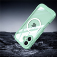 Etui do iPhone 17, Shockproof, ze szkłem, do MagSafe, zielone