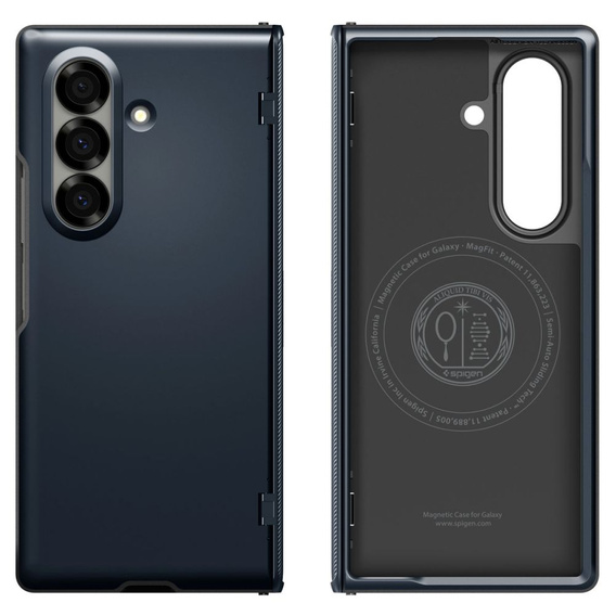Spigen Slim Armor Pro Mag do Samsung Galaxy Z Fold7, z MagSafe – Metal Slate