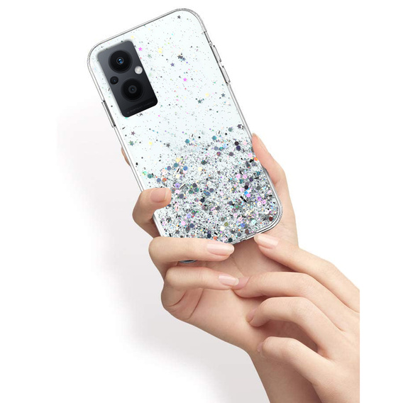 Etui do Oppo Reno7 Lite 5G, Glittery, przezroczyste