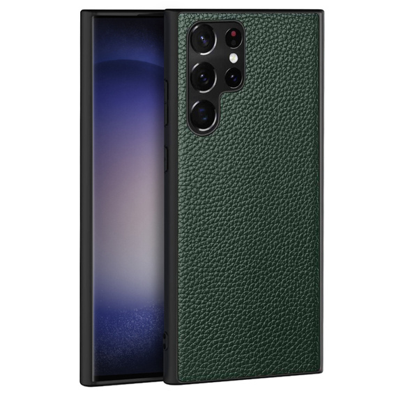 Skórzane Etui do Samsung Galaxy S23 Ultra, plecki nakładka, zielone