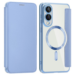Etui skórzane do Samsung Galaxy S25 Edge – niebieskie, kompatybilne z MagSafe, z ochroną RFID