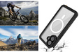 Etui Wodoodporne IP68 do iPhone 17, Redpepper, do MagSafe, przezroczyste z czarną ramką