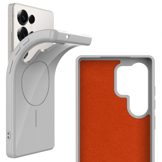 Etui do Samsung Galaxy S25 Ultra z paskiem, magnetyczne MagSafe  – białe