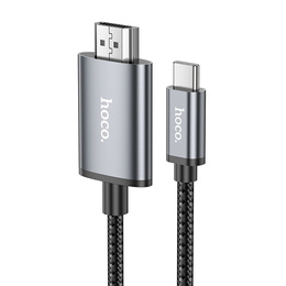 Kabel USB-C do HDMI Hoco UA27 4K 30Hz 2m - stalowy szary