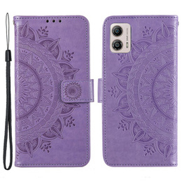 Etui z klapką do Motorola Moto G53 5G, Mandala, fioletowe