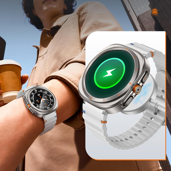 2w1 Etui + Szkło Hartowane do Samsung Galaxy Watch 6 40mm, Tytanowe złoto