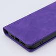 Etui do iPhone 15 Pro, ERBORD Vintage portfel z klapką, fioletowe