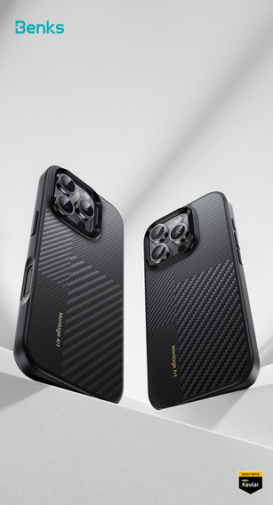 Etui Benks Montage Magnetic Armor Air Kevlar (600D/1500D) MF65 do iPhone 16 Pro – czarny