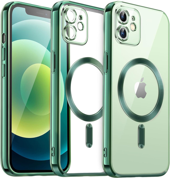 Etui do iPhone 12, Electro MagSafe, zielone + Szkło na ekran