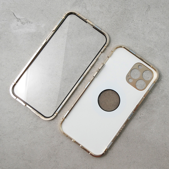 Etui do iPhone 13 Pro Max, Dual Glass, do Magsafe, złote