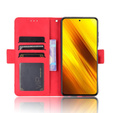 Etui z klapką do Xiaomi Poco X3 NFC / Poco X3 Pro, Card Slot, czerwone