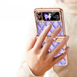 Etui do Samsung Galaxy Z Flip 4 5G, Rhombus Grid, fioletowe