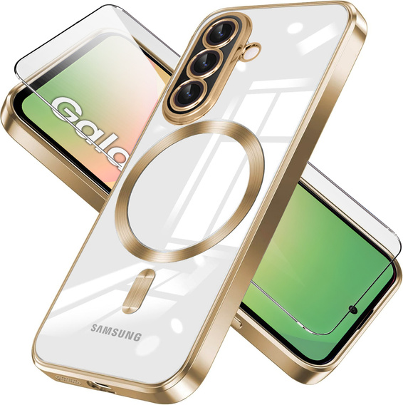 Etui do Samsung Galaxy A56 5G Electro MagSafe, złote + Szkło na ekran