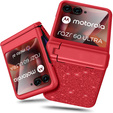Etui do Motorola Razr 60 Ultra – Glitter PC Case ze szkłem i podstawką - czerwone