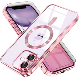 Etui do iPhone 11, Electro MagSafe, różowe + Szkło na ekran