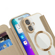 Etui z klapką do iPhone 17, RFID Wallet MagSafe z ochroną aparatu, złote