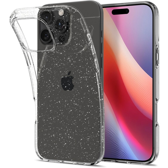 Etui Spigen do iPhone 16 Pro, Liquid Crystal, przezroczyste / brokatowe + Szkło Hartowane 9H