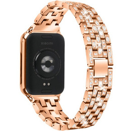 Bransoleta z Diamentami do Xiaomi Smart Band 8 Pro / Xiaomi Smart Band 9 Pro, Różowe rose gold