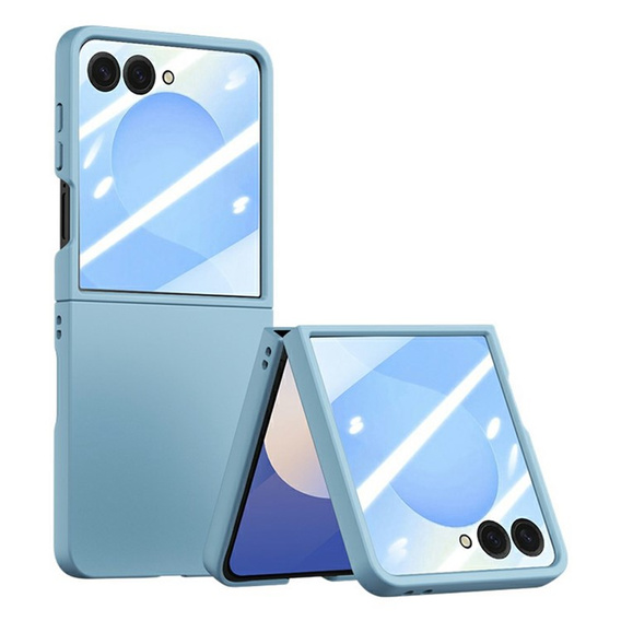Niebieskie etui ze szkłem hartowanym do Samsung Galaxy Z Flip7 – ochrona i elegancki styl