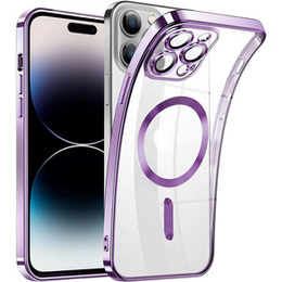 Zestaw Etui do iPhone 14 Pro, MagSafe Hybrid, fioletowe + Szkło