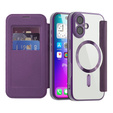 Etui z klapką do iPhone 17, RFID Wallet MagSafe z ochroną aparatu, fioletowe