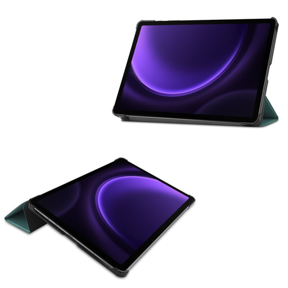 Etui do Samsung Galaxy Tab S10 Lite / S10 FE / S9 FE, Tri-fold, z miejscem na rysik, zielone