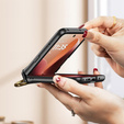 Etui GKK z podstawką i ochroną zawiasu do Motorola Razr 60 Ultra 5G – czarne