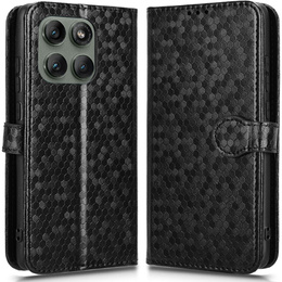 Etui z klapką do Motorola Edge 60 Pro, Wallet Rhombus, czarne