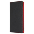 Etui z klapką do Samsung Galaxy S24 FE, Litchi Skin Grain, czarne