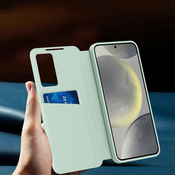 Etui do Samsung Galaxy A56 5G – Smart View z kieszenią na kartę, zielone