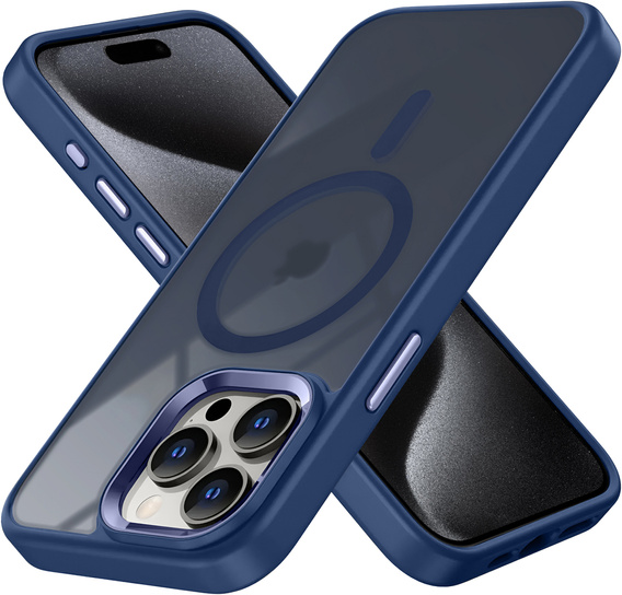 Etui do iPhone 15 Pro Max, MagColor do MagSafe, granatowe