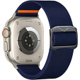 Pasek Nylonowy do Apple Watch 1/2/3/4/5/6/7/8/9/10/11/SE Ultra 1/2/3 42/44/45/46/49mm, elastyczny, Granatowy
