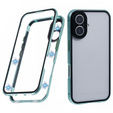 Etui do iPhone 16, Magnetic Dual Glass, zielone