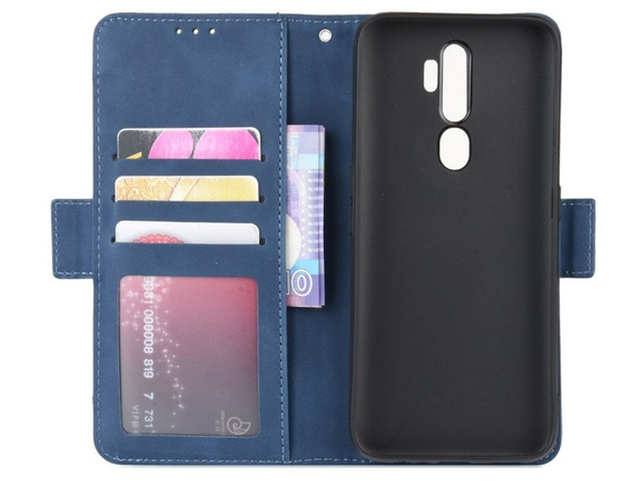 Etui z klapką do Oppo A9 2020/A5 2020, Card Slot, niebieskie