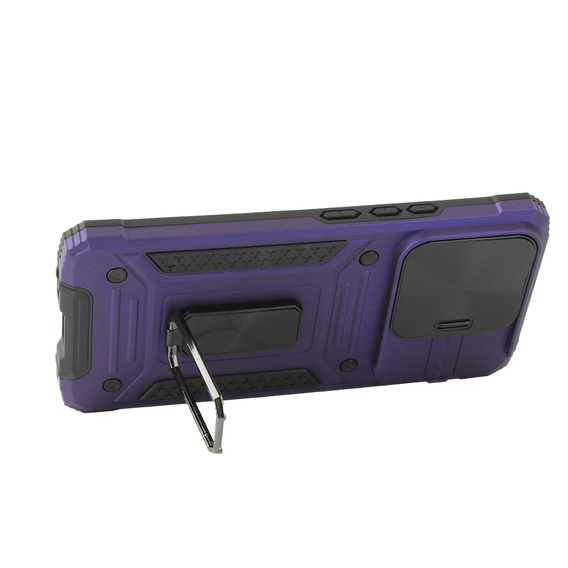 Etui pancerne do Xiaomi Redmi Note 13 Pro 5G, CamShield Slide, fioletowe + Szkło Hartowane 9H