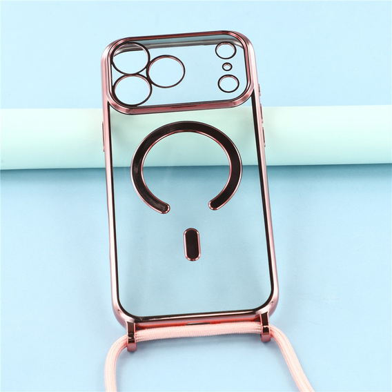 Etui do iPhone 17 Pro Max, Electro MagSafe, różowe + Smycz