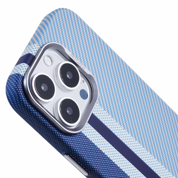 Etui do iPhone 16 Pro Max, Carbon Fiber MagSafe, niebieskie