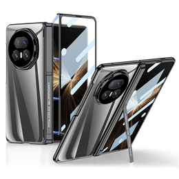 Etui GKK do Honor Magic V5 5G, z podstawką i wbudowanym szkłem, czarne