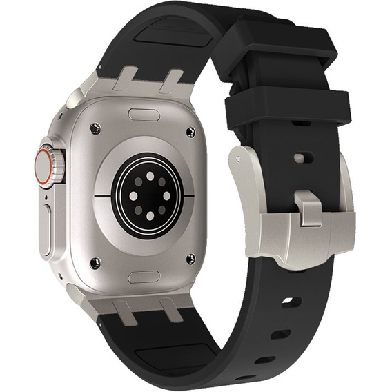 Pasek Silikonowy do Apple Watch 1/2/3/4/5/6/7/8/9/10/11/SE Ultra 1/2/3 42/44/45/46/49mm, Czarny