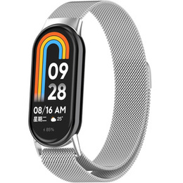 Pasek Bransoleta Milanese do Xiaomi Smart Band 10 / 9 / 8, Srebrny