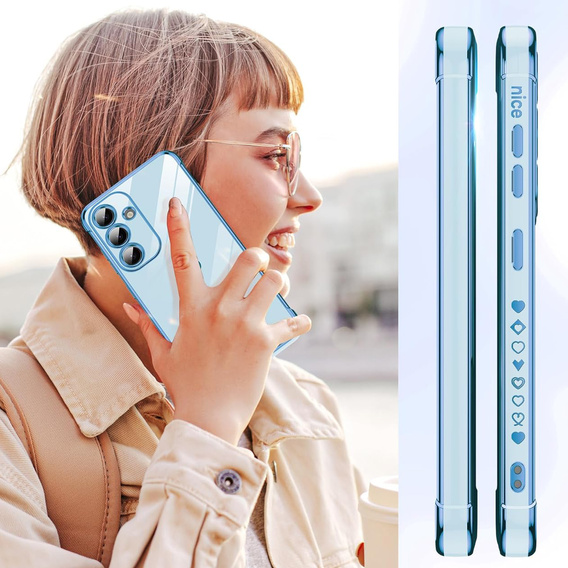 Etui do Samsung Galaxy S25 FE, Electro heart, niebieskie